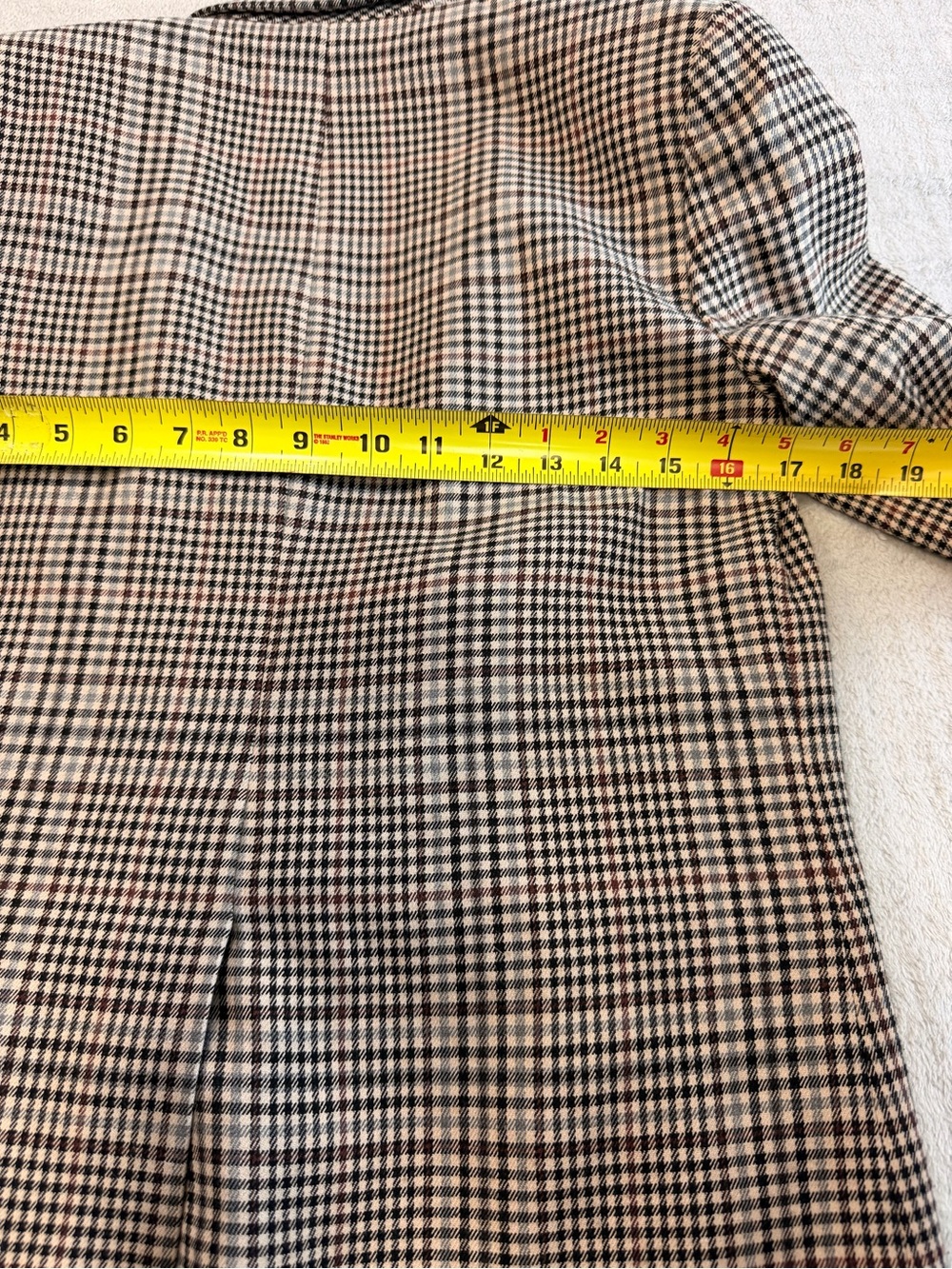 I. State Plaid Double Breasted Blazer XS Ruched Sleeve Career Chic - Picture 5 of 10